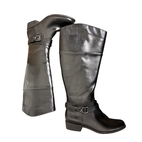 Natural Soul All-Thru Comfort Wide Calf Black Knee-High Boots 6.5M - Picture 6 of 7